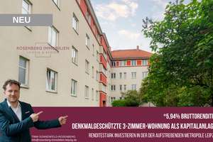 Gepflegte 3-Zimmer-Kapitalanlage im charmanten Altbau in Leipzig / Schönefeld  *5,94% Brottorendite*