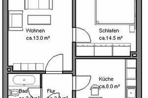 2- Zimmer-Wohnung mit Balkon – Hinter der alten Burg 22, 30629 Hannover – Vorschaubild 2