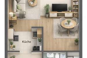 Vermietetes 1-Zimmer-Apartment in Köln-Poll – attraktive Kapitalanlage nahe Rhein – Die vollständige Adresse der Immobilie erhältst du vom Anbieter., 51105 Poll, Köln – Vorschaubild 3