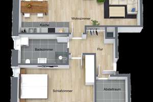 Helle 2-Zimmer Wohnung im 2. OG mit Balkon in Bremen-Arsten 