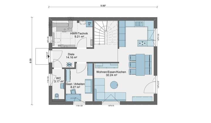 Grundriss EG_QNG Villa 133