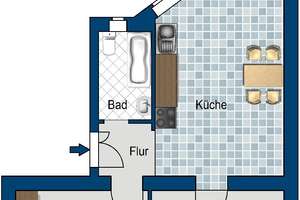Zum 15.09: Sanierte Wohnung mitten in Düsseldorf-Oberbilk – Querstr. 10, 40227 Oberbilk, Düsseldorf – Vorschaubild 2