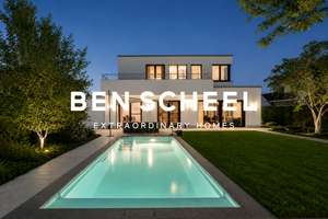 Architektonisches Statement nahe Düsseldorf:  Außergewöhnliche Bauhaus-Villa mit Poollandschaft