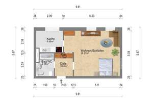 +++ Bezugsfrei! Charmantes 1-Zimmer-Apartment mit Badewanne, Aufzug und TG-Stellplatz +++ – Die vollständige Adresse der Immobilie erhältst du vom Anbieter., 9130 Sonnenberg, Chemnitz – Vorschaubild 15