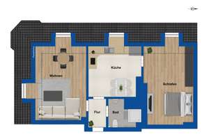 Charmante 2-Zimmer-Dachgeschosswohnung in zentraler Lage Düsseldorfs – Die vollständige Adresse der Immobilie erhältst du vom Anbieter., 40227 Oberbilk, Düsseldorf – Vorschaubild 10