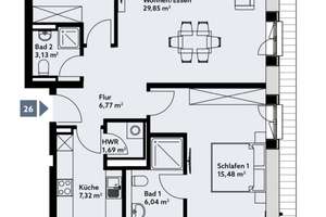 Wohnen an der Kurfürstenallee.
Top ausgestattete 3- Zimmerwohnung mit Balkon – Die vollständige Adresse der Immobilie erhältst du vom Anbieter., 28329 Gartenstadt Vahr, Bremen – Vorschaubild 5
