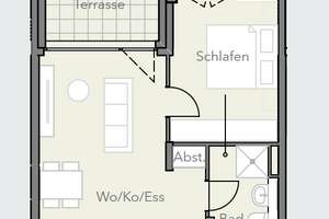 Exklusive 2-Zimmer-Wohnung mit Terrasse, Klima und Einbaukuche – 93049 Westenviertel, Regensburg – Vorschaubild 9