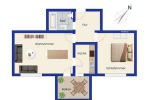 Ohne Mietverhältnis: Charmante, teilmöblierte 2-Zimmer-Wohnung mit TG-Stellplatz, Böhlitz-Ehrenberg – 4178 Böhlitz-Ehrenberg, Leipzig – Vorschaubild 10