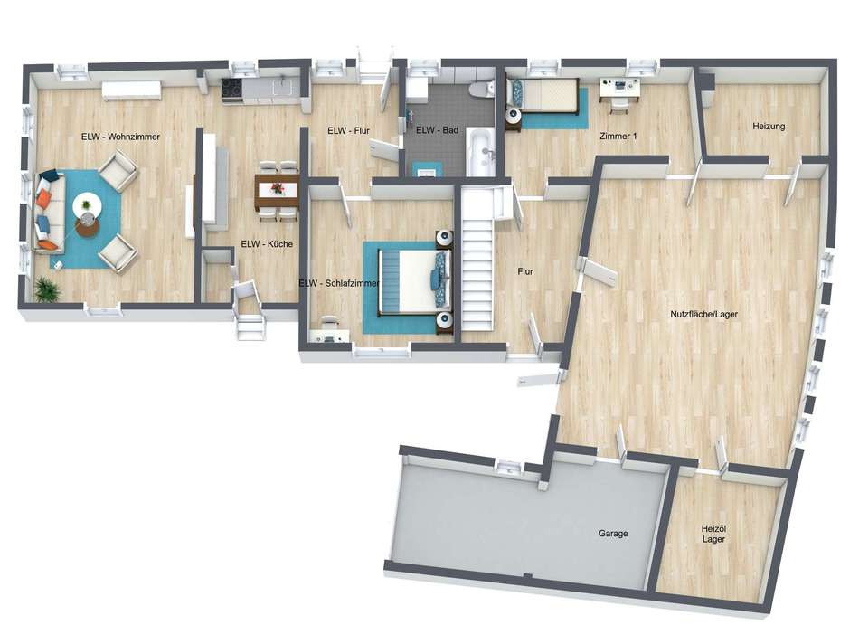 Grundriss Steinweiler EG (3D)