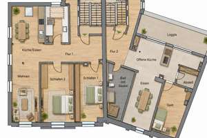 Möbliertes Designer Penthouse mit Sauna, Aufzug und Loggia – Simonsstraße 23, 42117 Elberfeld West, Wuppertal – Vorschaubild 18