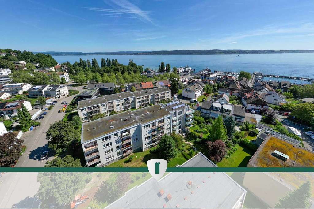 Bezugsfreie 2,5-Zi.-Wohnung mit Balkon und Teilseeblick in Top-Lage in Staad nur ca. 180 m zum See