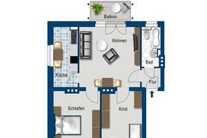 WG-geeignete 3-Zimmer-Wohnung im Herzen Cracau`s – Friedrich-Ebert-Str. 1, 39114 Cracau, Magdeburg – Vorschaubild 2