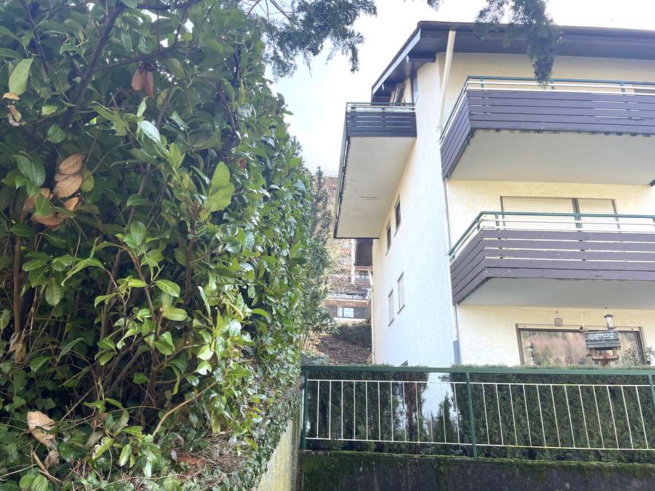 Blick zum Balkon