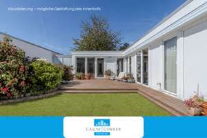 Sonniger Atrium-Bungalow mit Zimmerpotenzial, Teilkeller + Garage, Nähe International School!