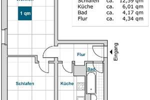 2-Zimmer-Wohnung in ruhiger Lage – Fuchsgrund 16, 99089 Ilversgehofen, Erfurt – Vorschaubild 2