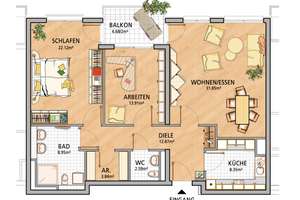 Barrierefreie 3‑Zi.-Wohnung mit Balkon, Aufzug & EBK im Stadtquartier Lanzgarten, Mannheim-Lindenhof – Meerfeldstraße 71, 68163 Lindenhof, Mannheim – Vorschaubild 3