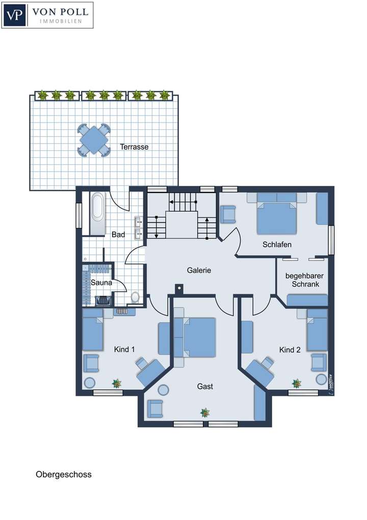 Grundriss Obergeschoss (EFH)