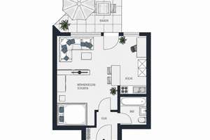 Modernisierte 1-Zimmer-Wohnung mit großem Westbalkon, Einbauküche & TG-Stellplatz in Plieningen – Die vollständige Adresse der Immobilie erhältst du vom Anbieter., 70599 Plieningen (Ortsteil), Stuttgart – Vorschaubild 12