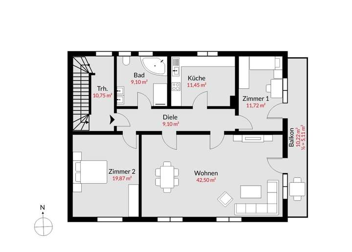 Grundriss WHG 2 l OG