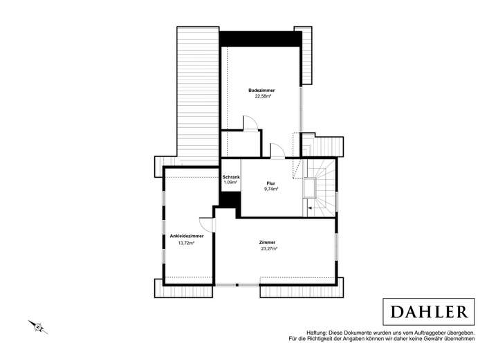 Der Grundriss im Dachgeschoss