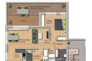 Wie neu: 98 m² große 3,5 Zi. - Penthouse-ETW
mit 35 m² SW- Dachterrasse u. Panoramablick über Ellw. – Die vollständige Adresse der Immobilie erhältst du vom Anbieter., 73479 Ellwangen (Jagst) – Vorschaubild 18