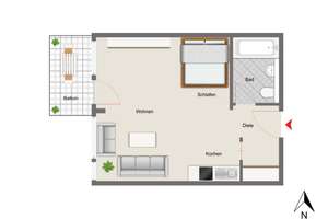 Gepflegtes City Apartment direkt am Laimer Platz voll möbliert & vermietet – Die vollständige Adresse der Immobilie erhältst du vom Anbieter., 80689 Sankt Ulrich, München – Vorschaubild 20