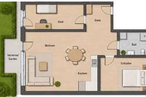 Neubau 3-Zimmerwohnung mit Tiefgarage – 76228 Palmbach, Karlsruhe – Vorschaubild 3