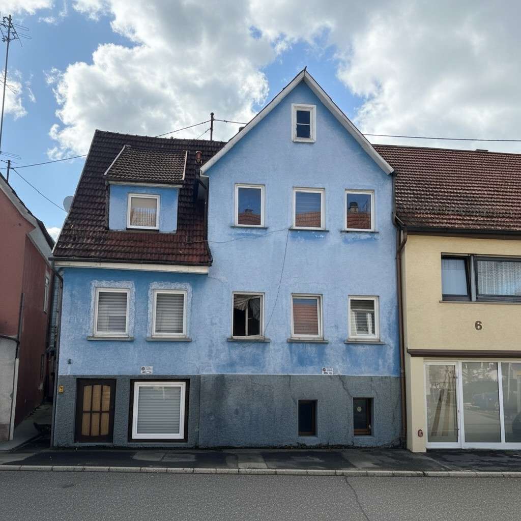 Immobilie in Lichtenstein - Fachwerk-Zweifamilienhaus mit 6 Zimmern, kl. Garten mit Terrasse und Ausbaupotenzial in Lichtenstein - Bild 1