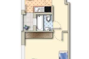 ** Studieren in Karlsruhe = Möblierte 1- Zimmer Wohnung mit Balkon unweit der Uni – Kreuzstr. 3, 76133 Innenstadt-Ost, Karlsruhe – Vorschaubild 5
