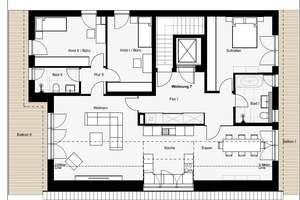 Frechen, hochwertig ausgestattete Penthouse-Wohnung, Domblick, 4 Zi,  138 m², 2 Balkone, EBK,  TG – Die vollständige Adresse der Immobilie erhältst du vom Anbieter., 50226 Frechen – Vorschaubild 5