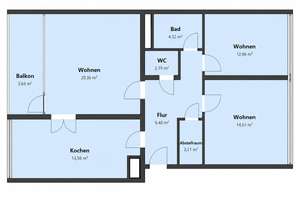 Gut geschnittene 3-Zimmer-Wohnung mit Balkon, Garage und Keller – Die vollständige Adresse der Immobilie erhältst du vom Anbieter., 76275 Ettlingen – Vorschaubild 18
