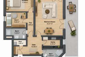 Großzügige 3,5-Zimmer-Wohnung im 2. Obergeschoss im beliebten Essener Moltkeviertel – 45138 Huttrop, Essen – Vorschaubild 34