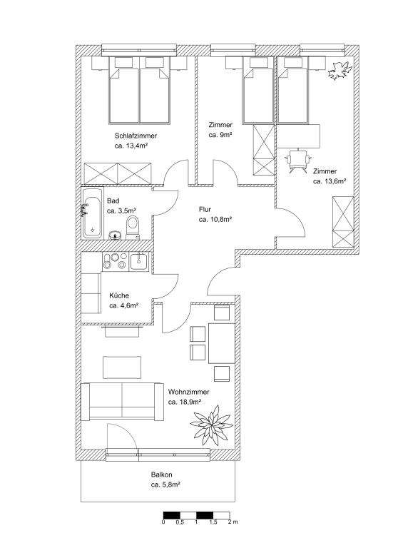 Grundriss möbeliert
