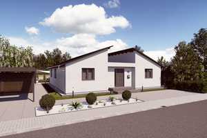 Stilvoller Atrium-Bungalow mit moderner Pultdachkonstruktion. – Mannheim – Vorschaubild 1