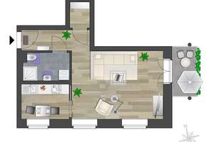 Im Erdgeschoss gelegene 2-Raum-Wohnung mit Balkon – Regensburger Str. 51, 9130 Sonnenberg, Chemnitz – Vorschaubild 6