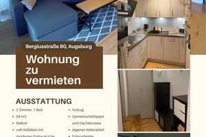 Moderne 2,5-Zimmer-Wohnung in Uninähe (2,5-ZKB) - Voll möbliert mit Balkon und Tiefgaragenstellplatz – Bergiusstraße 80, 86199 Augsburg – Vorschaubild 1