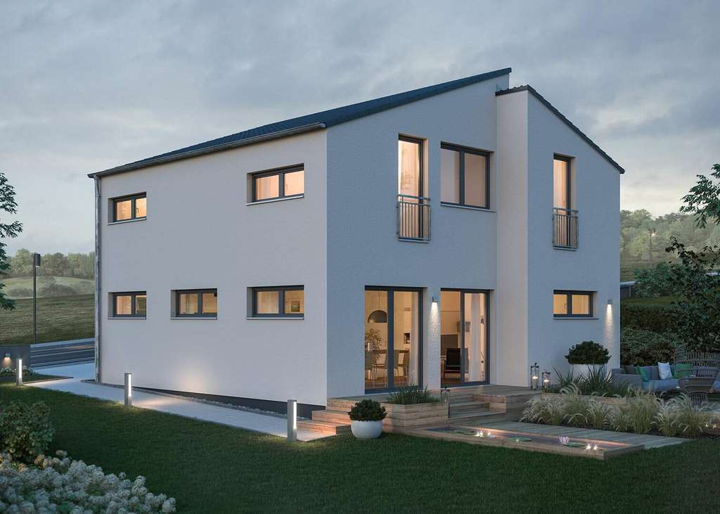 Immobilie in Langenbrettach - Freistehendes Einfamilienhaus mit mit doppeltem Pultdach - Bild 1