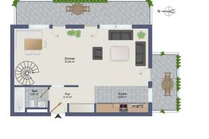 GEORGI: Moderne Maisonette-Wohnung mit zwei Balkonen & Homeoffice in Pasing – Die vollständige Adresse der Immobilie erhältst du vom Anbieter., 81241 Am Westbad, München – Vorschaubild 5