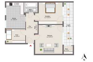 Freie 2,5-Zimmer-Wohnung mit Bergblick – Die vollständige Adresse der Immobilie erhältst du vom Anbieter., 81475 Fürstenried-West, München – Vorschaubild 16