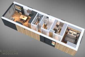 Kaufen günstiger als Mieten. 
Modernes Bungalow-Modulhaus in Münster-Roxel (KfW-55, energieeffizien – Die vollständige Adresse der Immobilie erhältst du vom Anbieter., 48161 Roxel, Münster – Vorschaubild 4
