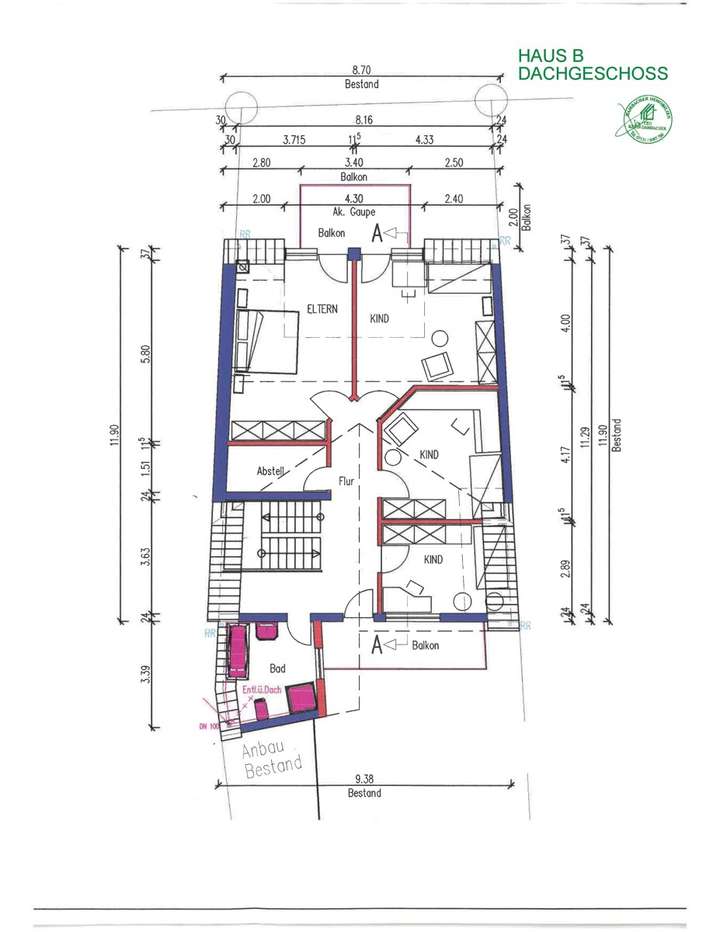 Haus B Dachgeschoss Grundriss