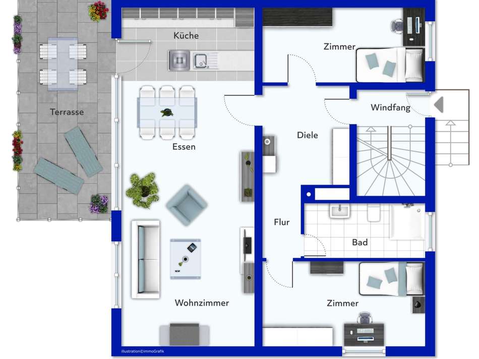 EG mit Terrasse nicht maßstä