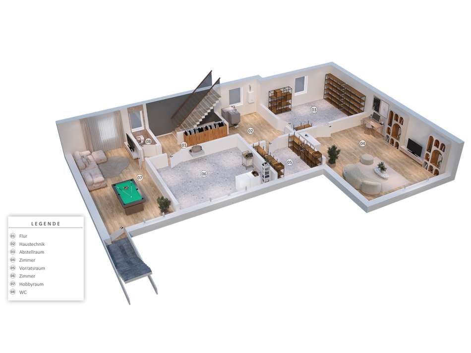 Grundriss UG 3D