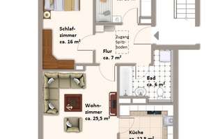 Wohnen mit Blick auf den Lessingplatz - Ruhige 3-Zimmer-Dachgeschosswohnung – Die vollständige Adresse der Immobilie erhältst du vom Anbieter., 1917 Kamenz – Vorschaubild 14