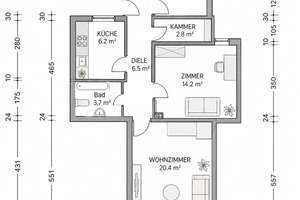 Energieoptimiertes Wohnen am Park: 3,0 -Zimmer-Wohnung mit Loggia – Die vollständige Adresse der Immobilie erhältst du vom Anbieter., 81373 Land in Sonne, München – Vorschaubild 7