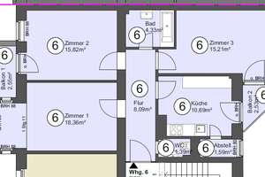 Provisionsfrei! Charmante 3-Zimmer-Wohnung mit 2 Balkonen in Wiesbaden-Biebrich – Kasteler Str. 1, 65203 Biebrich, Wiesbaden – Vorschaubild 6