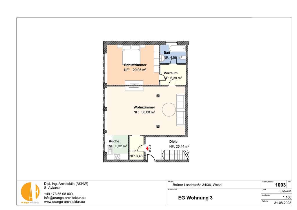 3 Zimmer Wohnung im Erdgeschoss