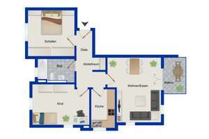 Vermietete 3-Zimmer-Wohnung mit Balkon in Wiesbaden – Die vollständige Adresse der Immobilie erhältst du vom Anbieter., 65205 Erbenheim, Wiesbaden – Vorschaubild 11