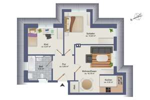 Neuwertige 3-Zimmer-Wohnung mit Stellplatz in HH-Duvenstedt – Die vollständige Adresse der Immobilie erhältst du vom Anbieter., 22397 Duvenstedt, Hamburg – Vorschaubild 19