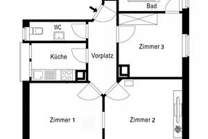 Süße 3 Zi.-Etagenwohnung (ca. 75qm) ohne Balkon in Stuttgart-Ost – Libanonstr. 69, 70186 Stuttgart – Vorschaubild 2